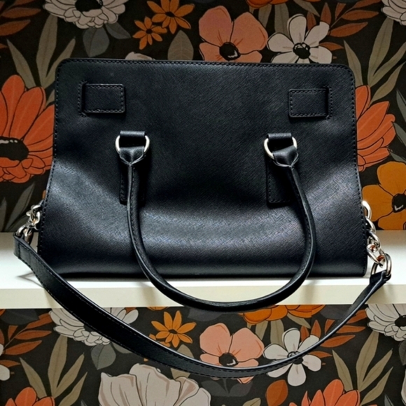 Hamilton Saffiano Leather East West Satchel Black/Silver - Picture 8 of 8